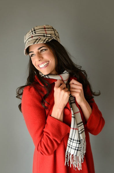 Plaid <br> hat and scarf set <br> *more colors*