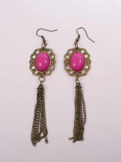 Earring-90 <br> bronze oval earring <br> *more colors*