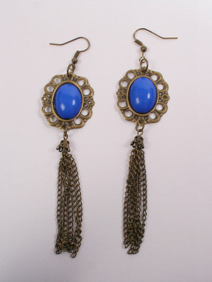 Earring-90 <br> bronze oval earring <br> *more colors*