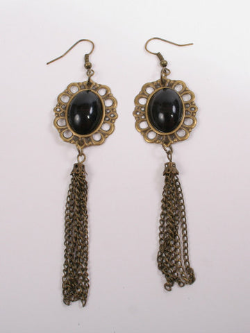 Earring-90 <br> bronze oval earring <br> *more colors*