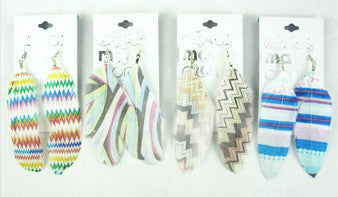 Earring-58 <br> printed feather earrings <br> *more colors*