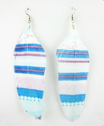 Earring-58 <br> printed feather earrings <br> *more colors*