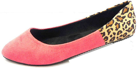 *Melvina <br> coral and leopard flat*