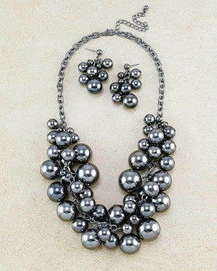 Marti <br> gun metal statement necklace