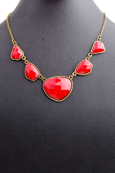 Necklace-40 <br> stone statement necklace <br> *more colors*