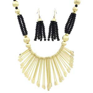 Rene <br> black and gold statement necklace