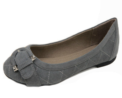 Top-1 <br> gray buckle flat