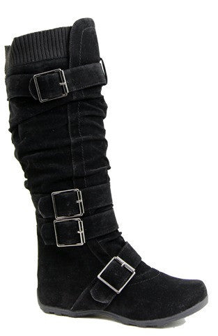 Tori <br> black suede tall boot