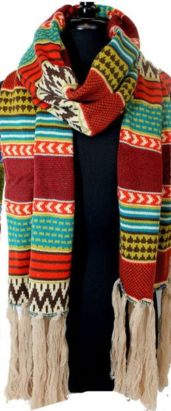 Bee <br> winter aztec print scarf