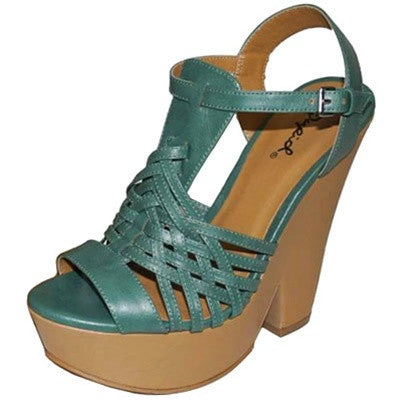 Burke-21 <br> teal strappy sandal