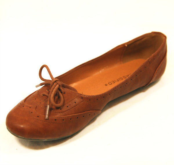 Chat-S <br> tan oxford flat
