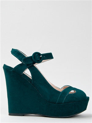 Clemence <br> emerald green wedge