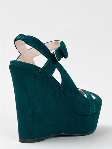 Clemence <br> emerald green wedge