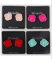 Earring-104 <br> rosette stud earrings <br> *more colors*