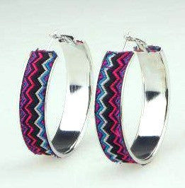 Earring-73 <br> chevron hoop earring <br> *more colors*