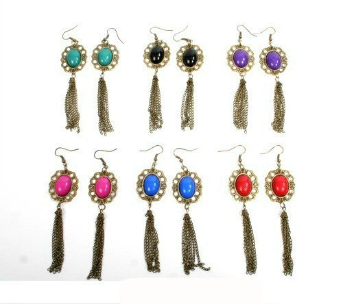 Earring-90 <br> bronze oval earring <br> *more colors*