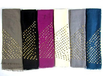 Evan <br> scarf with gold studs <br> *more colors*