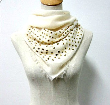 Evan <br> scarf with gold studs <br> *more colors*