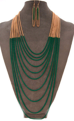 Fancy <br> colored chain necklace