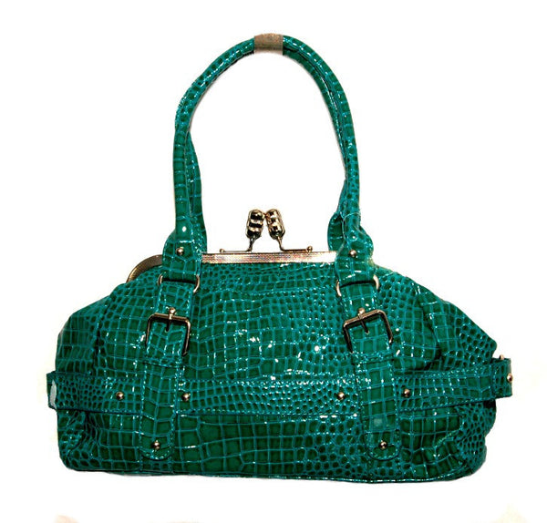 Lisa <br> green snakeskin handbag