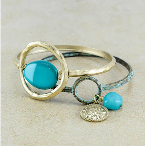 Patina <br> gold and turquoise bracelet