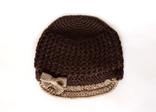 Rae <br> two-toned knit hat with bow <br> *more colors*