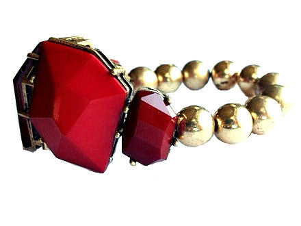 Tiff <br> red stone stretch bracelet