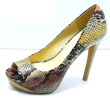 Tricia-02 <br> multi-colored snakeskin pump